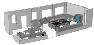 3d commercial kitchen design