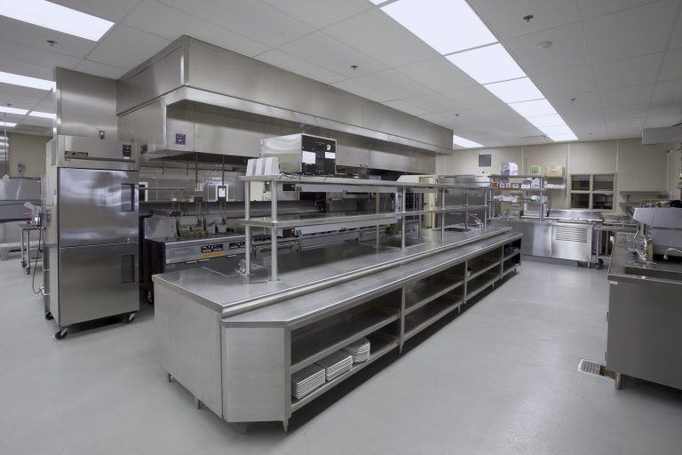 commercial kitchen with extraction systems